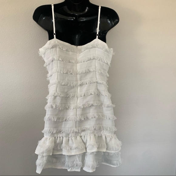 Princess Polly Molina White Ruffle Fringe Detail Mini Dress - Picture 8 of 13